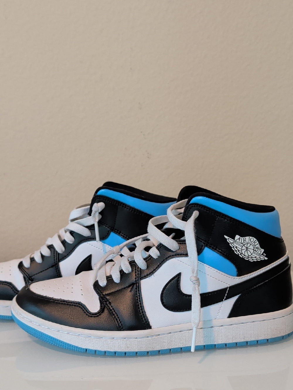 Jordan Black White Blue High-Top Sneakers